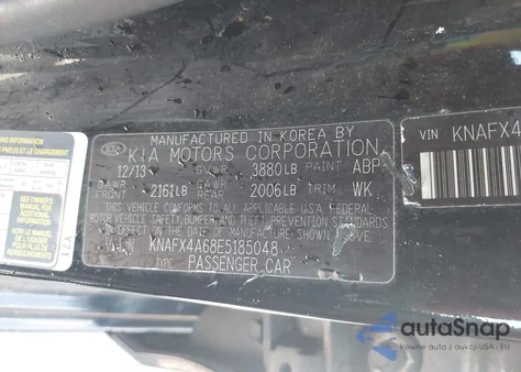 2014 Kia Forte Lx from USA, damaged, VIN KNAFX4A68E5185048